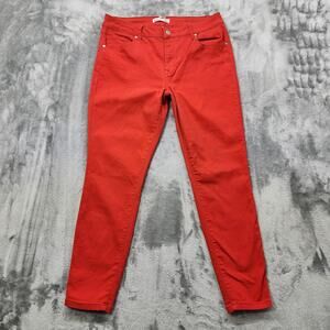Artisan NY Jeans Womens 12 Orange Mid Rise Skinny Leg Ankle Stretch Denim Casual
